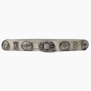 Ralph Lauren Collection Concho Suede Belt Lux Cream Size Large - New without tag